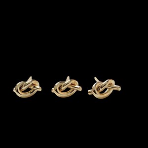 14K goud messing knoop hartoorstekers (1/2/5 paar) GL282