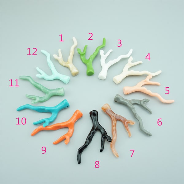 12pcs 50x35mm  Acrylic Coral Branch Antler Charm Pendants AK001