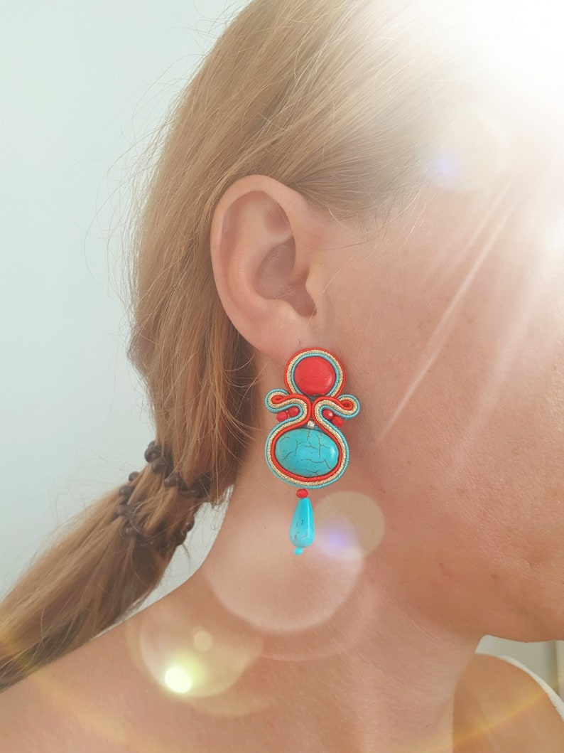 Turquoise clip on earrings Clearance