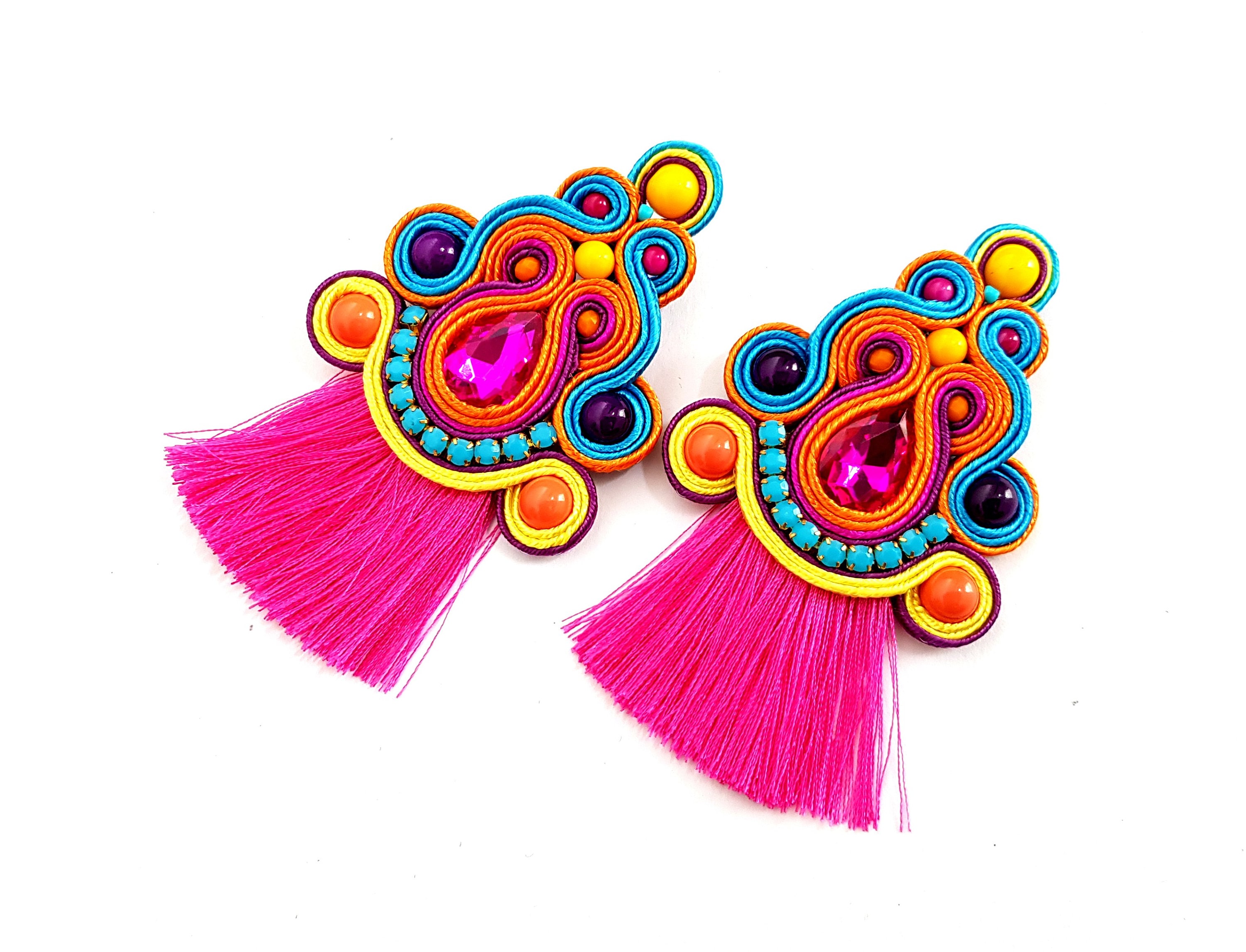 Paulina Beaded Tassel Earrings (Colors Available)