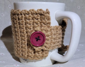 Brown Mug Cozy with Button