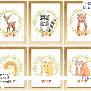 Woodland Animals Nursery Art. Printable Nursery Art. Forest Friends ...