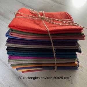 100% linen fabric scraps lot 3