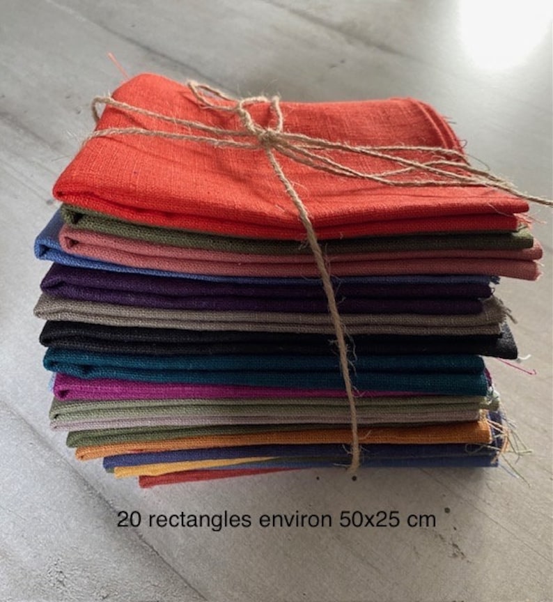 100% linen fabric scraps lot 3