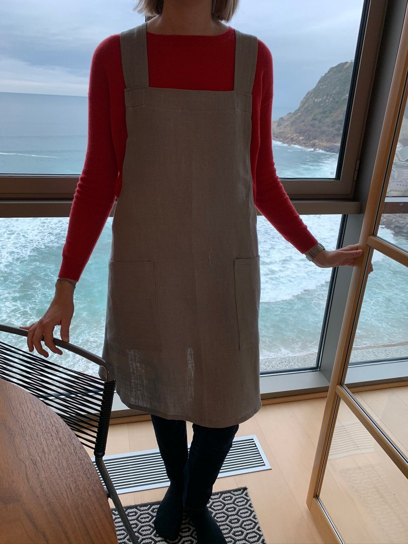 Customizable 100% linen Japanese apron image 10