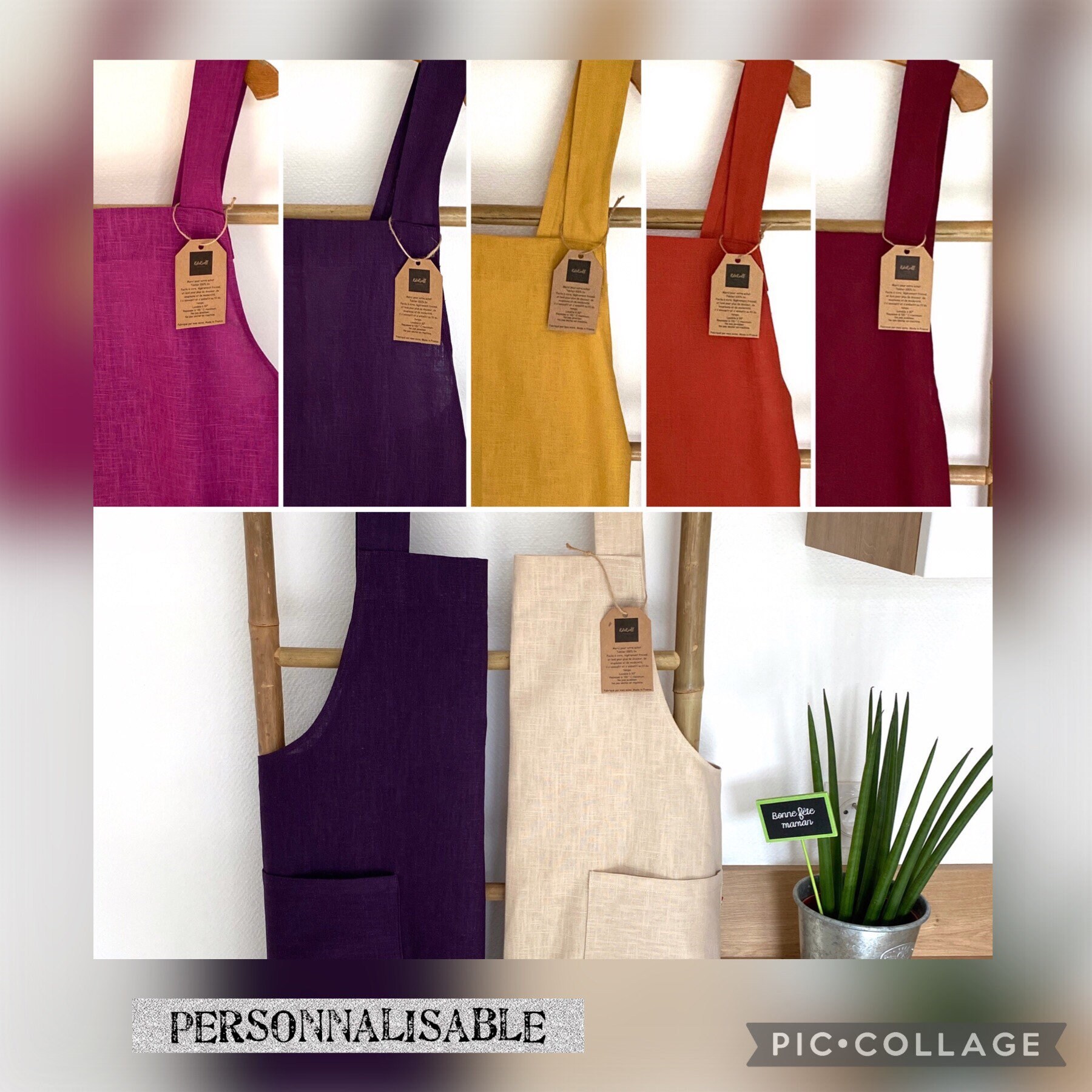 Tablier Japonais 100 % Lin Personnalisable