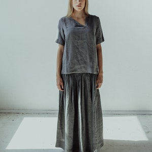 LINEN SKIRT, maxi linen skirt, linen MAXI skirt, long linen skirt, stonewashed linen skirt, natural fiber image 1