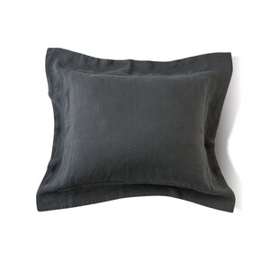Softened Linen Pillowcase with Ruffled Border, Stone Washed