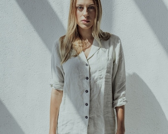 PIJAMA DE LINO DE MUJER / Pijama de lino / Juego de pijama de lino / Pijama de lino