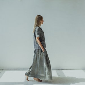 LINEN SKIRT, maxi linen skirt, linen MAXI skirt, long linen skirt, stonewashed linen skirt, natural fiber image 5