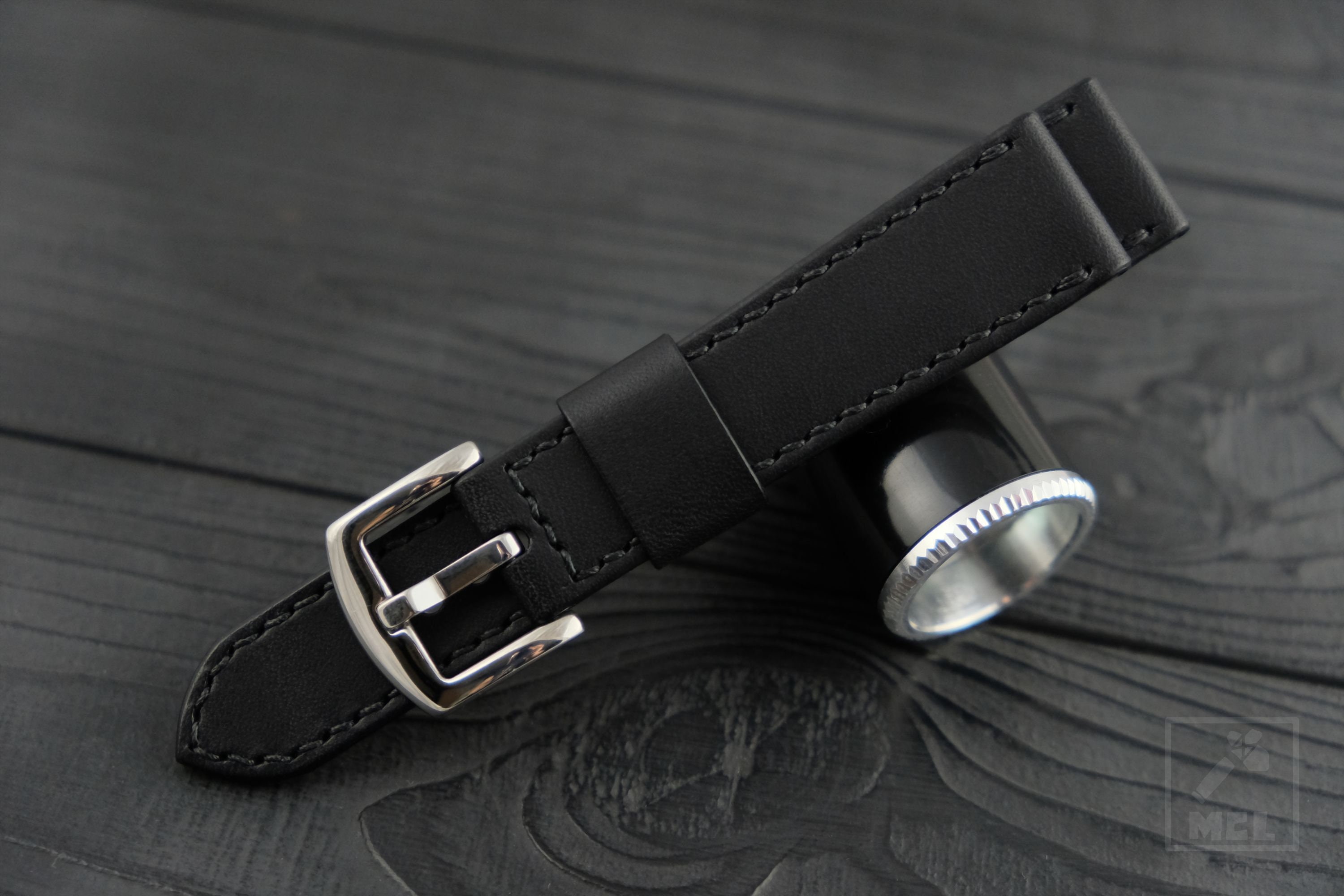 Black leather watch strap Men's watch band Fullgrain Etsy