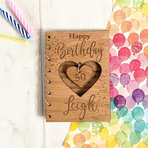 Tarjeta de cumpleaños de madera / Tarjeta de felicitación de madera personalizada / Tarjeta de recuerdo única / Tamaño A6 / Hecha a mano