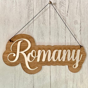 Personalised Wooden Name Sign, Oak Family Sign, Hanging Plaque