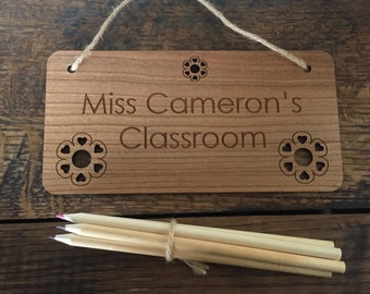 Personalisierte Lehrer Klassenzimmer Zeichen - Dankeschön-Geschenk, Ende des Jahres/Term Geschenk