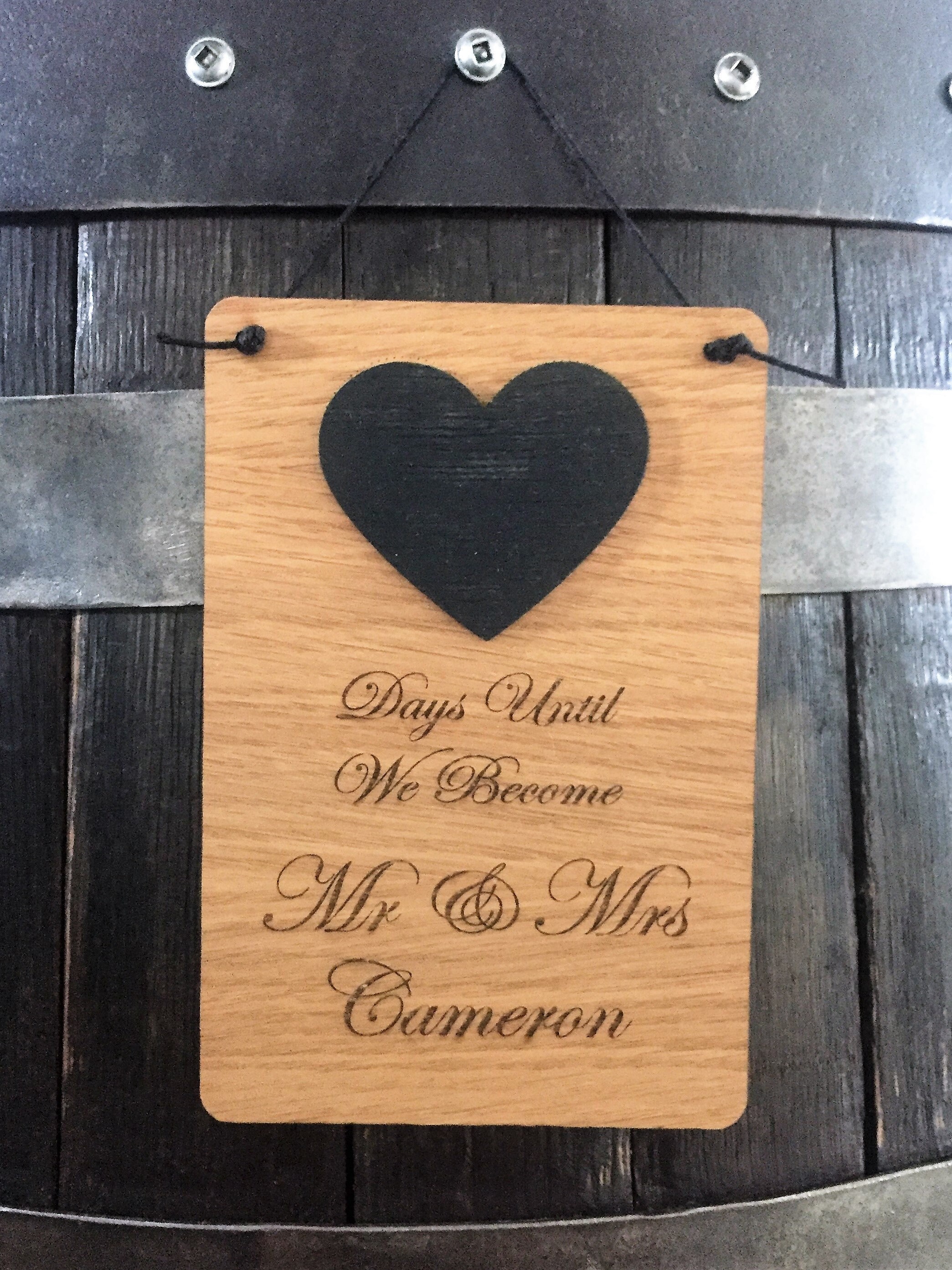 Targa Conto Alla Rovescia Per Matrimonio In Legno – Mr. & Mrs. ‘Days Until We Get Married’ – Regalo Fidanzamento
