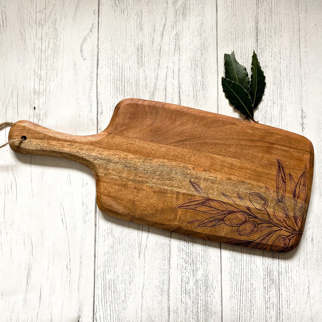 Laser Engraved Acacia Wood Cutting Board | Personalized Gift - Etsy
