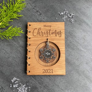Cartolina di Natale personalizzata in legno, primo regalo di Natale, ricordo