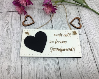 Personalisiertes Hochzeits-Countdown-Kreidetafel-Zeichen - Laser graviertes Verlobungsgeschenk