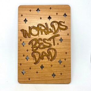 Meilleur papa du monde | Carte de fête des pères | Carte en bois | Papa | Papa | Pop | pour lui | Cadeau fête des pères | Cadeau fête des pères | Cartes de fête des pères