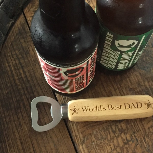 Gravierte Flaschenöffner aus Holz | Personalisiertes Geschenk