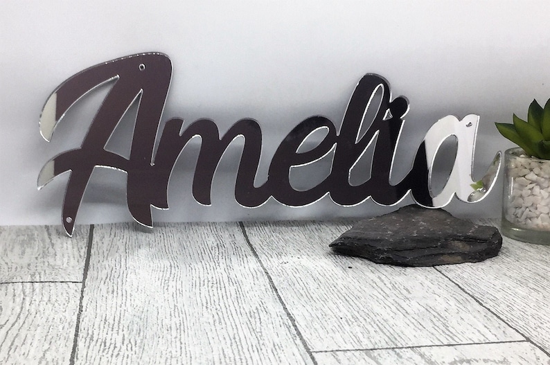 Acrylic Sign Mirrored Sign Name Plaque Nursery Wall Signs Etsy