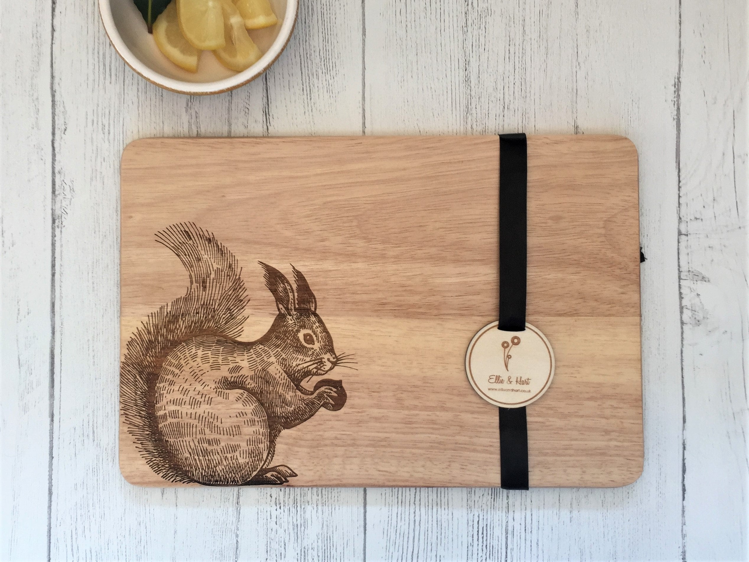 Squirrel glass cutting board Square - designer, autumn, fall