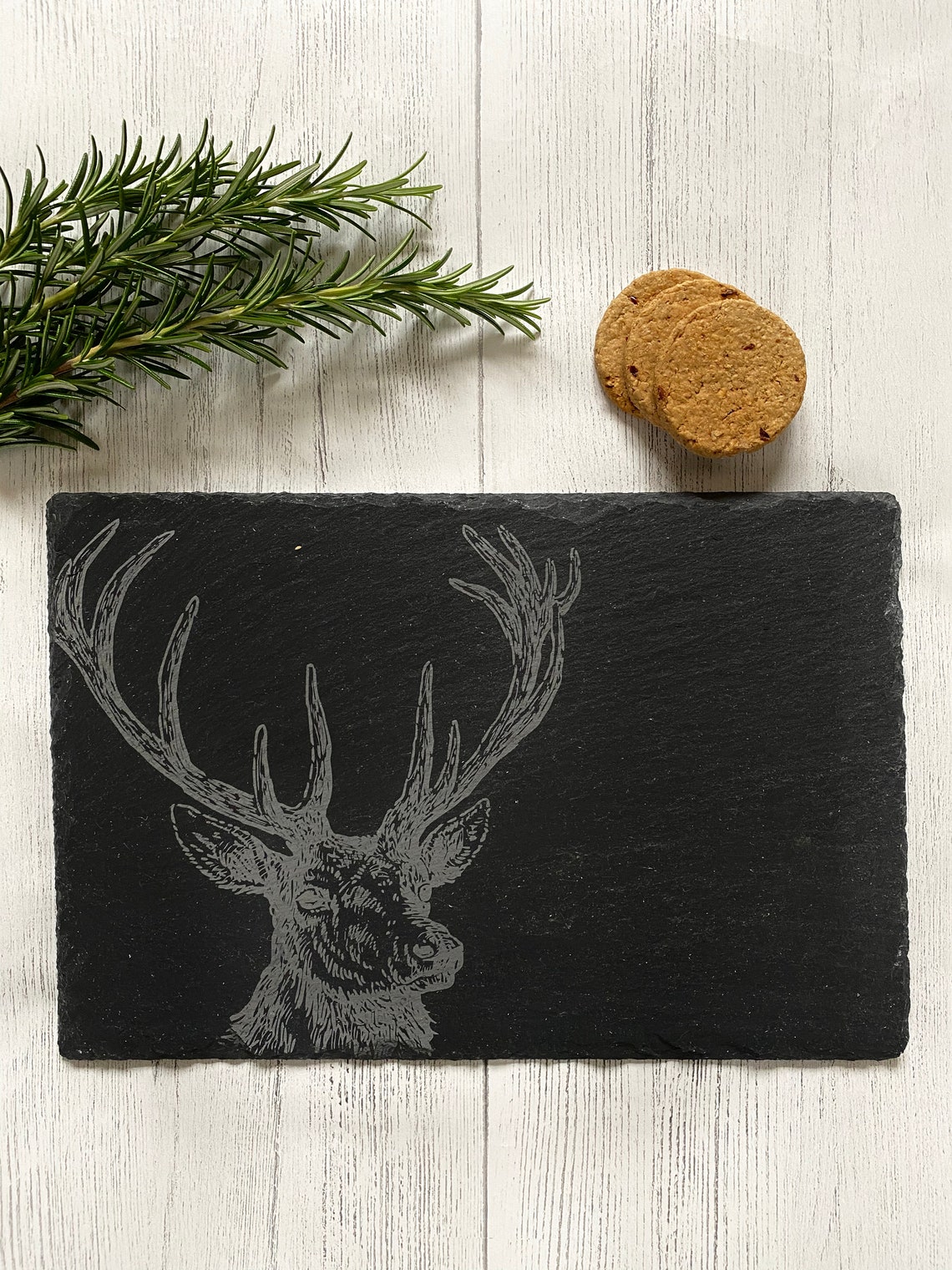 Slate Placemat & Coaster Set Stag Stags Head Laser Engraved Etsy