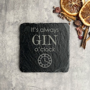 Gin Coaster | Slate Gin Coaster | Funny Gin Gift | Gin Lover Gift | Barware Coaster