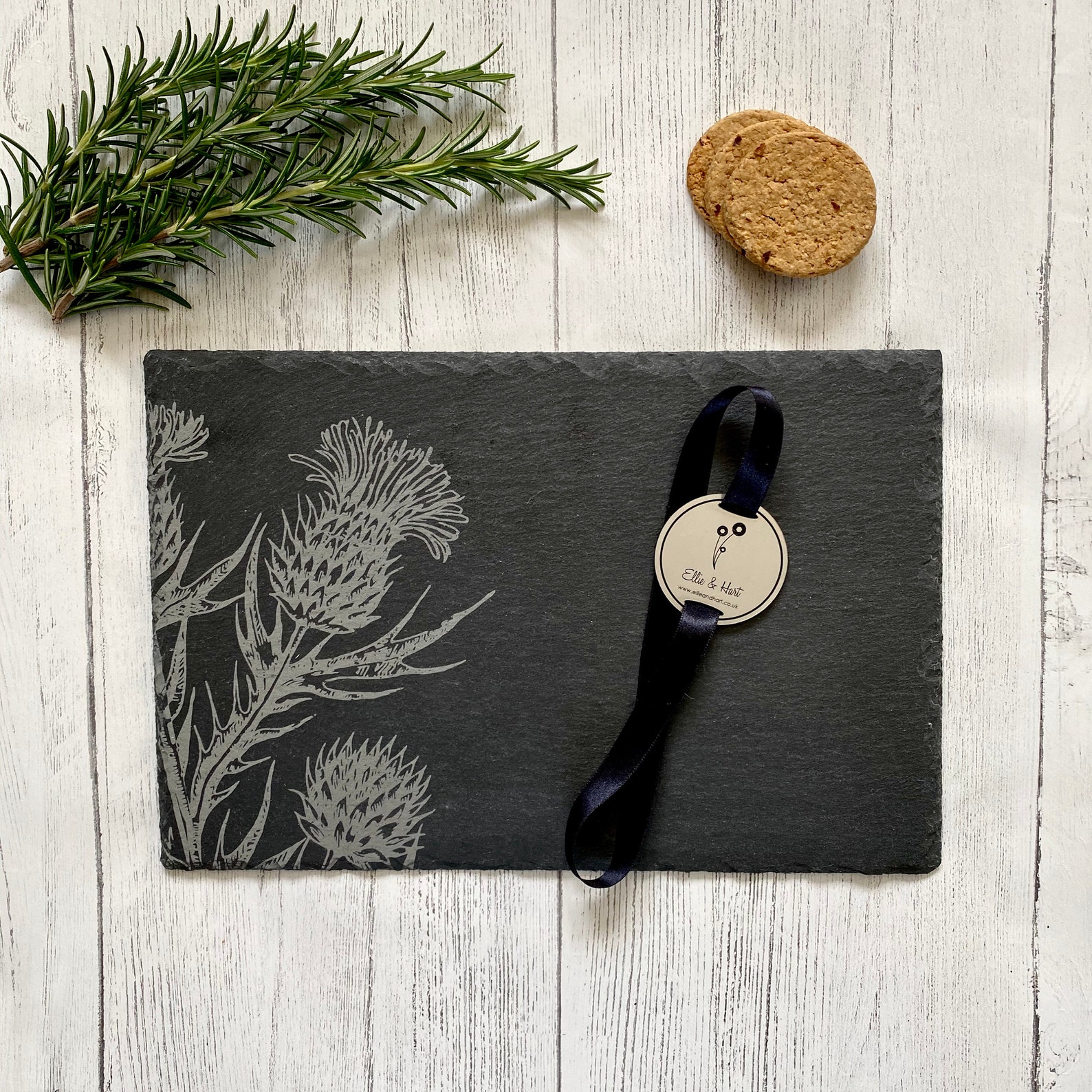 Slate Placemat & Coaster Set Thistle Laser Engraved Placemat Etsy