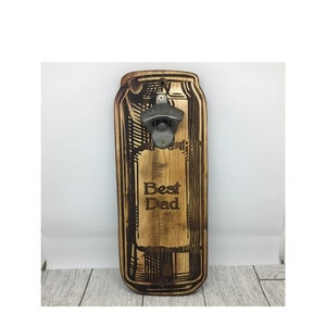 Holz Wand montiert Flaschenöffner - Geschenke für ihn, Geschenke für Papa, Trauzeugen, bester Mann, Vatertagsgeschenk, Mann Höhle