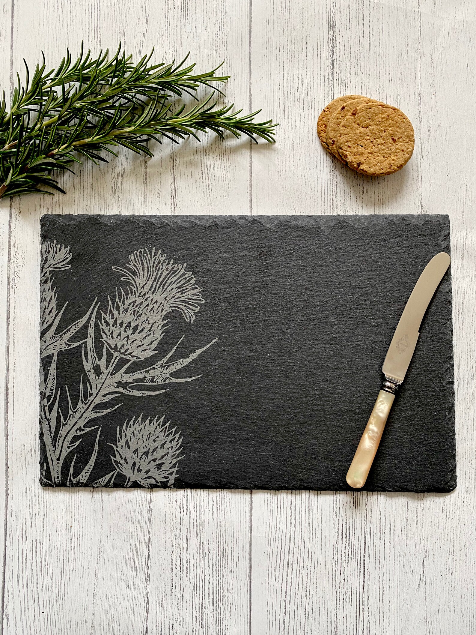 Slate Placemat & Coaster Set Thistle Laser Engraved Placemat Etsy UK