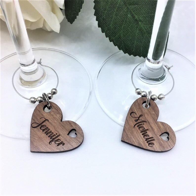 Drink Charms, Wedding Favours, Personalised Wooden Glass Charm, Place Name Setting, Gin Clubs, Drink Clubs, Hen Party, Baby Shower 