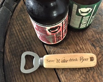 Engraved Wooden Bottle Opener | Personalized Beer Gift