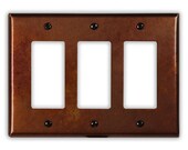 Triple Rocker/GFI Copper Switch Plate in Rustic