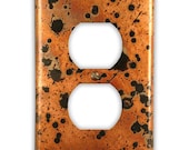 Single Outlet Copper Switch Plate in Sunburst
