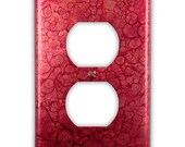 Single Outlet Copper Switch Plate in Red Wine