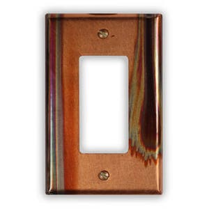 Single Rocker/GFI Copper Switch Plate in Stellar