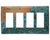 Quadruple Rocker/GFI Copper Switch Plate in Azul
