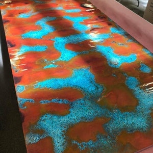 Heavy Gauge Patina Sheet Copper in Rojo for Copper Projects, Counter Tops, Backsplashes, Stair Risers, Artwork, Furniture and More!