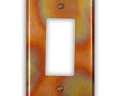 Single Rocker/GFI Copper Switch Plate in Flamed