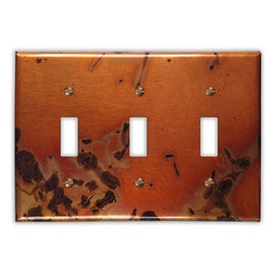 Triple Toggle Copper Switch Plate in Bamboo
