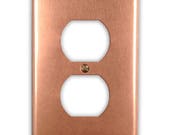 Single Outlet Copper Switch Plate in Raw Copper