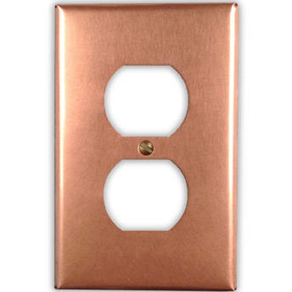 Single Outlet Copper Switch Plate in Raw Copper