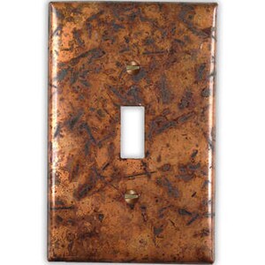 Single Toggle Copper Switch Plate in Distressed Medium