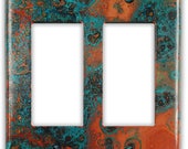 Double Rocker/GFI Copper Switch Plate in Azul