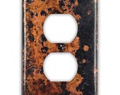 Single Outlet Copper Switch Plate in Zebra