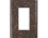 Single Rocker/GFI Copper Switch Plate in Distressed Dark