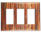 Triple Rocker/GFI Copper Switch Plate in Enchantment Vertical