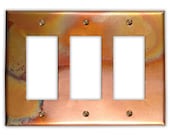Triple Rocker/GFI Copper Switch Plate in Flamed