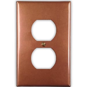 Single Outlet Copper Switch Plate in Antique
